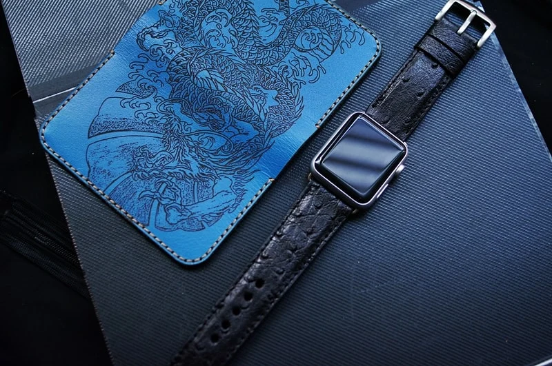 Handmade Ostrich Belly Strap 5 incl. Lugs Adapter + Buckle for Apple Watch Series 1 2 3 4 – image 4